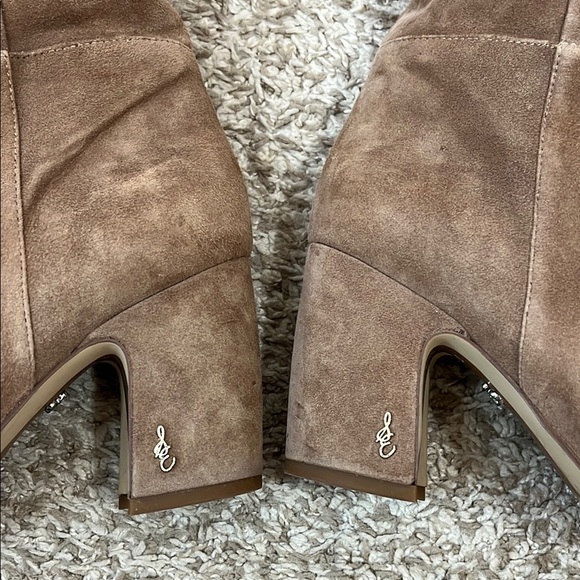 Sam Edleman Brown Suede Leather Upper Knee-High Pointed Toe Boots - Size 8.5 - Picture 14 of 16